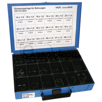 Sortiment inele siguranta interioare, trusa 180buc - GRANIT BLACK EDITION [487SET35]