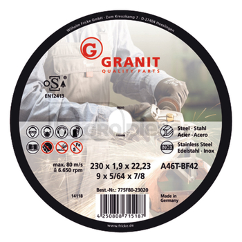 Disc de taiere din otel subtire - GRANIT [775F80-12516]