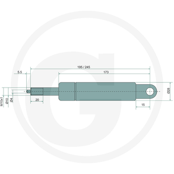 Amortizor - coloana directie (volan) - tractor Case / New Holland / Steyr - Stabilus [38702156]