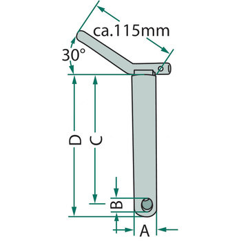 Bolt tirant lateral - cat.2, 28x135/151, Ø12mm, maner fara lant si splint - GRANIT [20012880]
