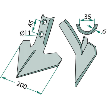 Brazdar cultivator - laba de gasca, 200x6 - GRANIT [56050 504032-6]