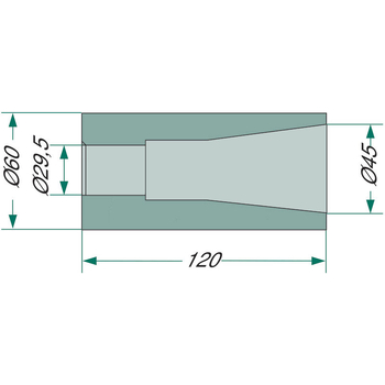 Bucsa sudura - 29,5/45x60x120, ptr tep cu filet M28 - GRANIT [4301204500]