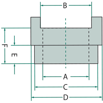 Bucsa - suport arc, cu canelura, 30mm - GRANIT [2203044481]