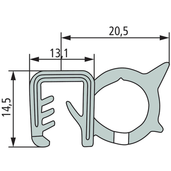 Cheder - geam cabina tractor, EPDM, 4–6mm, 27,1mm, 5m - GRANIT [654921394/5]