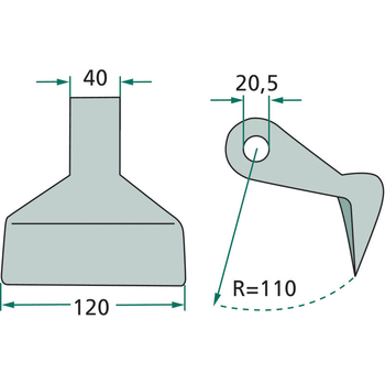 Ciocan batator - 120mm, 20,5x40, R110 - tocator vegetale Kuhn s.a. - GRANIT [18063-RM-4-20]