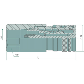Cupla hidraulica rapida - mama, FF-G-06 38GAS (DN10, 3/8 BSP) - GRANIT [87000660]