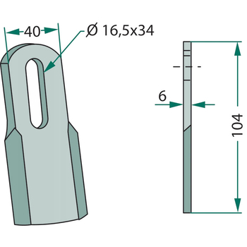 Cutit drept - 40x104x6, 16,5x34 - tocator vegetale Ferri - GRANIT [18063-FEI-49]