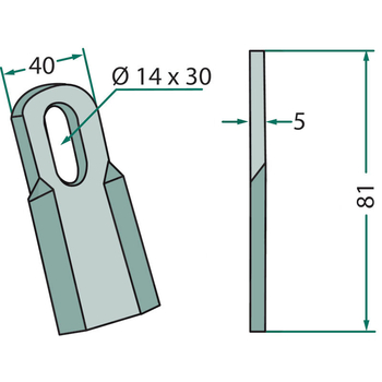 Cutit drept - 40x81x5, 14x30 - tocator vegetale Agrimaster s.a. - GRANIT [18063-SM-04]