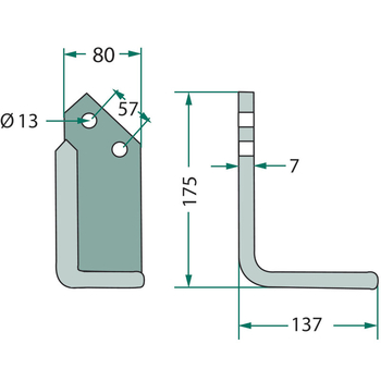 Cutit freza - unghiular, dreapta, 175x137x7 - Howard s.a. - GRANIT [180HOW-04R]