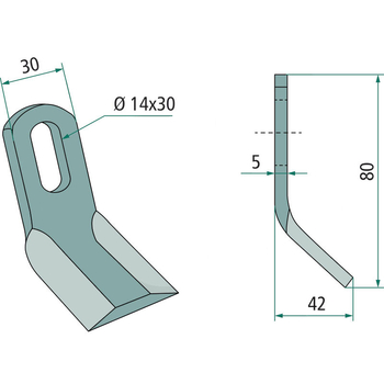 Cutit Y - 30x80x5, 14x30 - tocator vegetale Lipco / Procomas - GRANIT [18063-PRO-06]