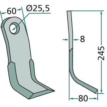 Cutit Y - 60x245x8, Ø25,5 - tocator vegetale Ferri s.a. - GRANIT [18063-FEI-02]