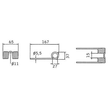 Dinte elastic - pick-up, 167x65x5,5 - Kverneland [VF16618868.86]