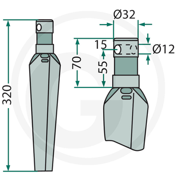Dinte grapa rotativa - dreapta - Euroma / Niemeyer - GRANIT [56030 034000]