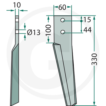 Dinte grapa rotativa stg - GRANIT [56030 10100263]