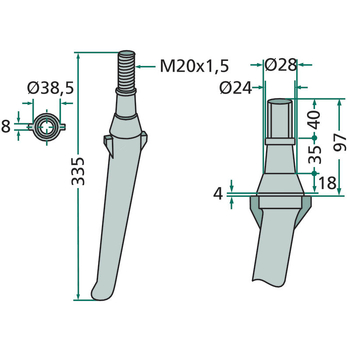 Dinte grapa rotativa - GRANIT [56030 1169903150]