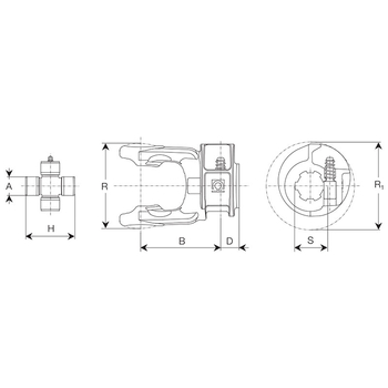 Furca cardanica - 1 3/8, Z6, ptr SFT S4, Global G3-G4, 100 4-43 - Bondioli&Pavesi [4155070E0355]