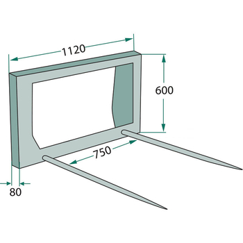 Furca transport - baloti mari, 700kg - GRANIT [77875530]