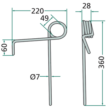Gheara elastica - fata - semanatoare Amazone D7, D8 - GRANIT [18010.ST-AL]