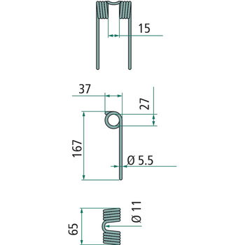Gheara elastica - pick-up, 167x65x5,5 - GRANIT [52516618868]