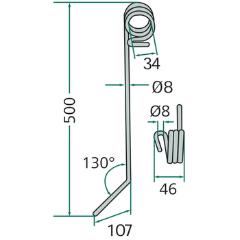 Gheara elastica - 500x8 - semanatoare Hatzenbichler - GRANIT [18010.HS-H2]