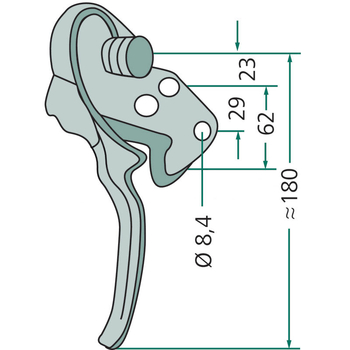 Inchizatoare pendulara - stanga, zincata - GRANIT [22010098]