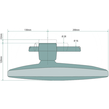 Oglinda - tractor, stg/dr, 330x240, ptr tija 16-28mm - GRANIT [65402048]