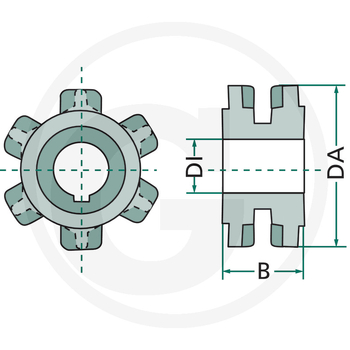 Pinion lant - 14x50, Z5, (B), Ø50/14, 184x80 - remorca (mig) Mengele - GRANIT [75500081]