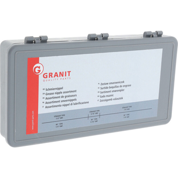 Sortiment nipluri gresoare (inch), trusa 140buc - GRANIT [50099018]