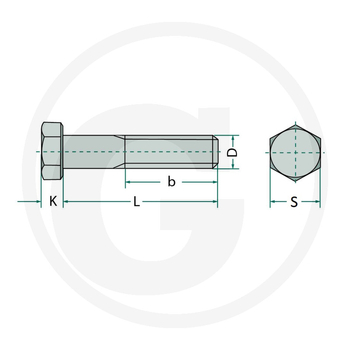 Surub - hex, M12x40/30, cl10.9, DIN931 - GRANIT [485931 12X040 10S]
