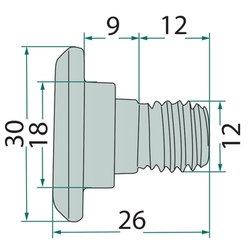 Surub cu piulita - M12, ptr lama cositoare Fella - GRANIT [525477263 K]