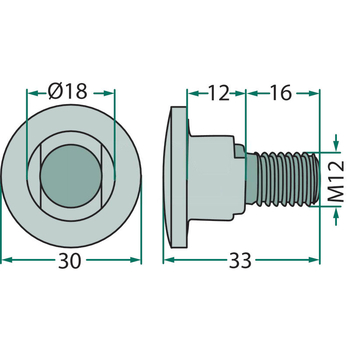 Surub cu piulita - M12, ptr lama cositoare 4mm / 18,2 (25 buc) - GRANIT [52556115800 K/25]