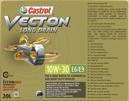 Ulei motor Vecton Long Drain 10W-30 E6/E9, 20l - Castrol [15B383]