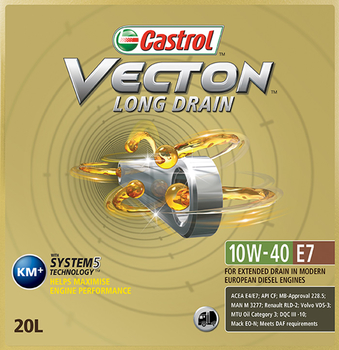 Ulei motor Vecton Long Drain 10W-40 E7, 20 l - Castrol [15B352]