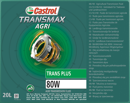Ulei transmisie (UTTO) - Transmax Agri Trans Plus 80W, 20l - Castrol [15BF7B]