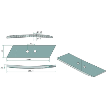 Varf brazdar - stanga, 12mm - GRANIT [56034 063090]