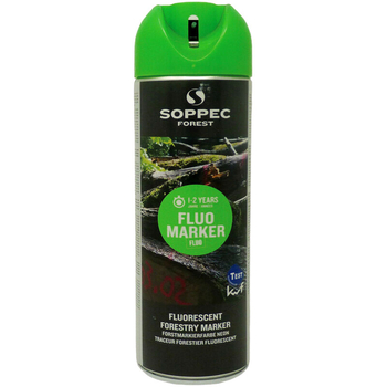 Vopsea - marcaje forestiere, verde fluorescent, spray 500ml - Soppec [32270825]