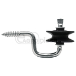 Izolator de colt - cu rola plastic pe carlig cu filet lemn 7mm, ptr gard electric (25buc) - GRANIT [580010]