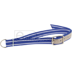 Zgarda bovine din trevira 40x1300, albastra, intarita cu piele, cu catarama si inel D Ø6 - GRANIT [580580217]