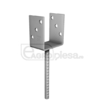 Suport stalp U 101mm D20x200, Zn, fixare (R)n beton - Pollmann [48551010100]