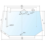 Geam cabina - spate, superior (luneta) - tractor JXU, MXM / Fiat / Ford / T5000, TL, TLA - GRANIT - [650886501]