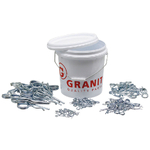 Set splinturi elastice - siguranta tip R dubla, 2-3-4-5-8mm, Zn (100buc in galeata) - GRANIT [200999003]