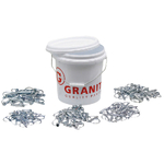 Set splinturi siguranta - stift cu inel, 4-5-6-8-10-11mm, Zn (120buc in galeata) - GRANIT [200999005]
